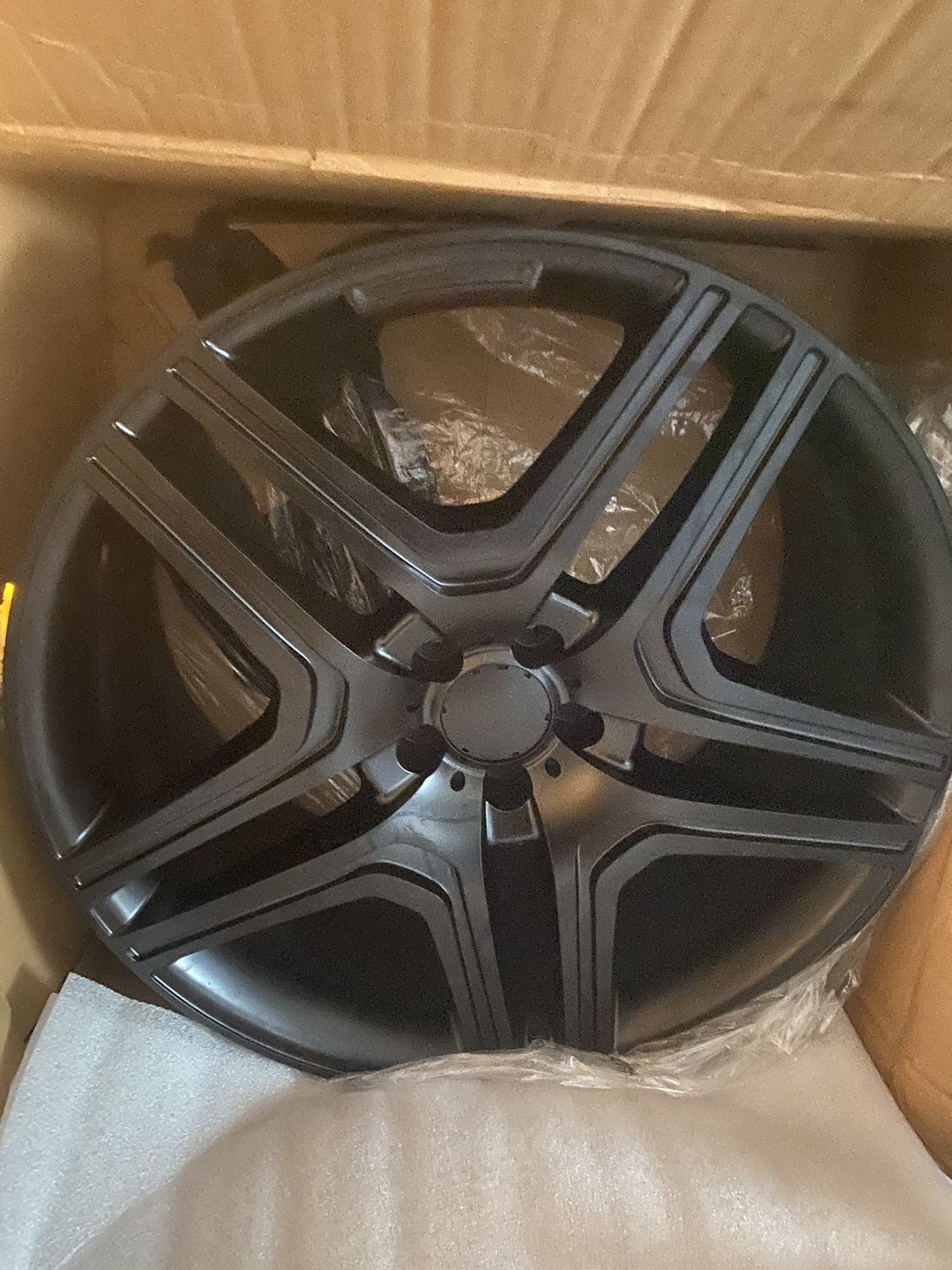 ONE 22” BRAND NEW BLACK SATIN WHEEL