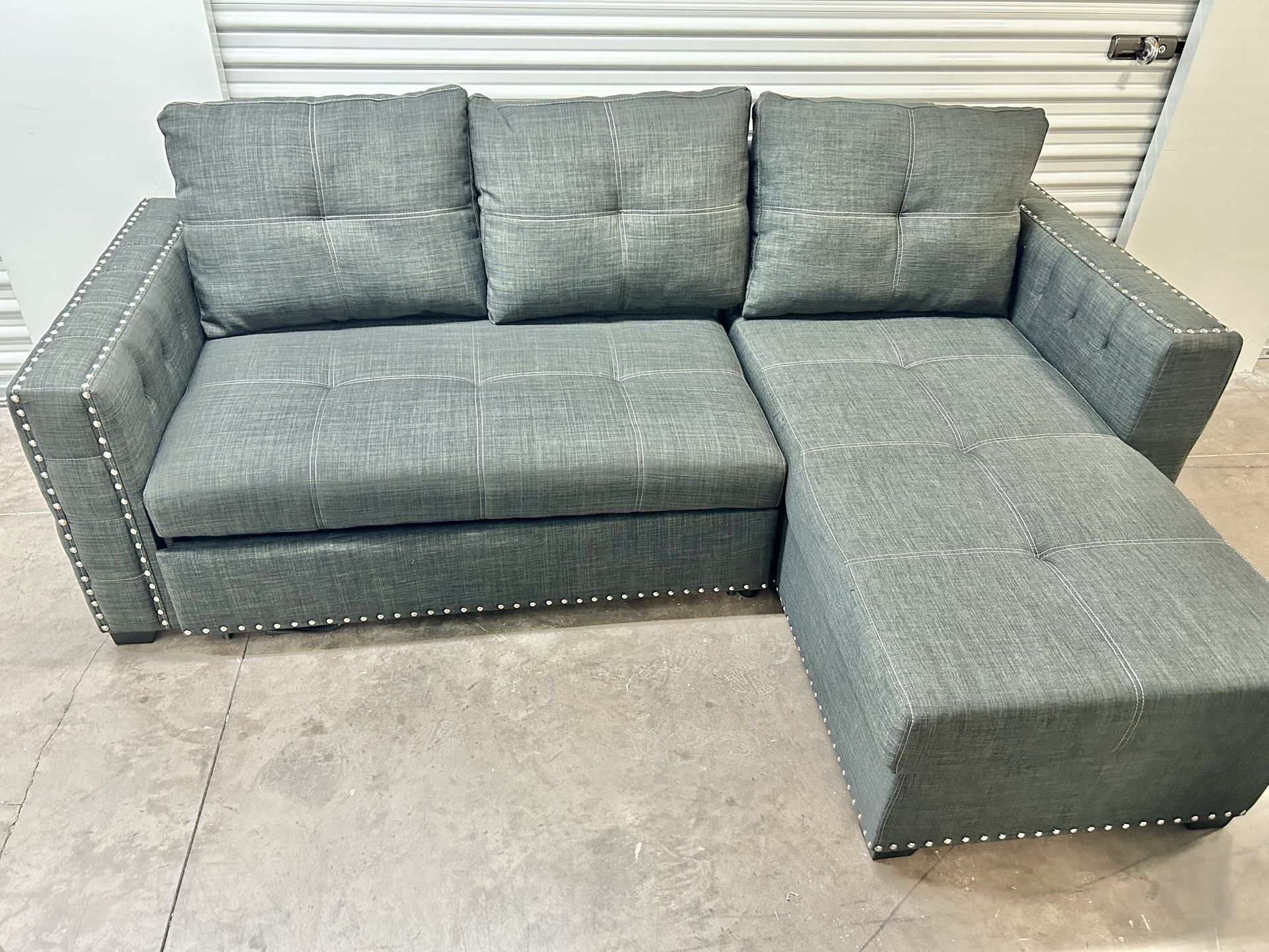 New Never Used Sectional Couch With Trundle And Storage 