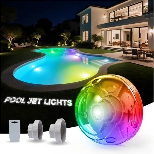 Pool Return Jet Light LED - Water Powered Underwater Lights for Above & Inground