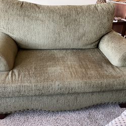 Oversized Loveseat Sofa And Oversized Footstool