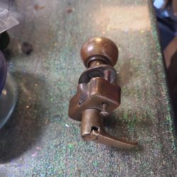 early century vintage brass locking door knob