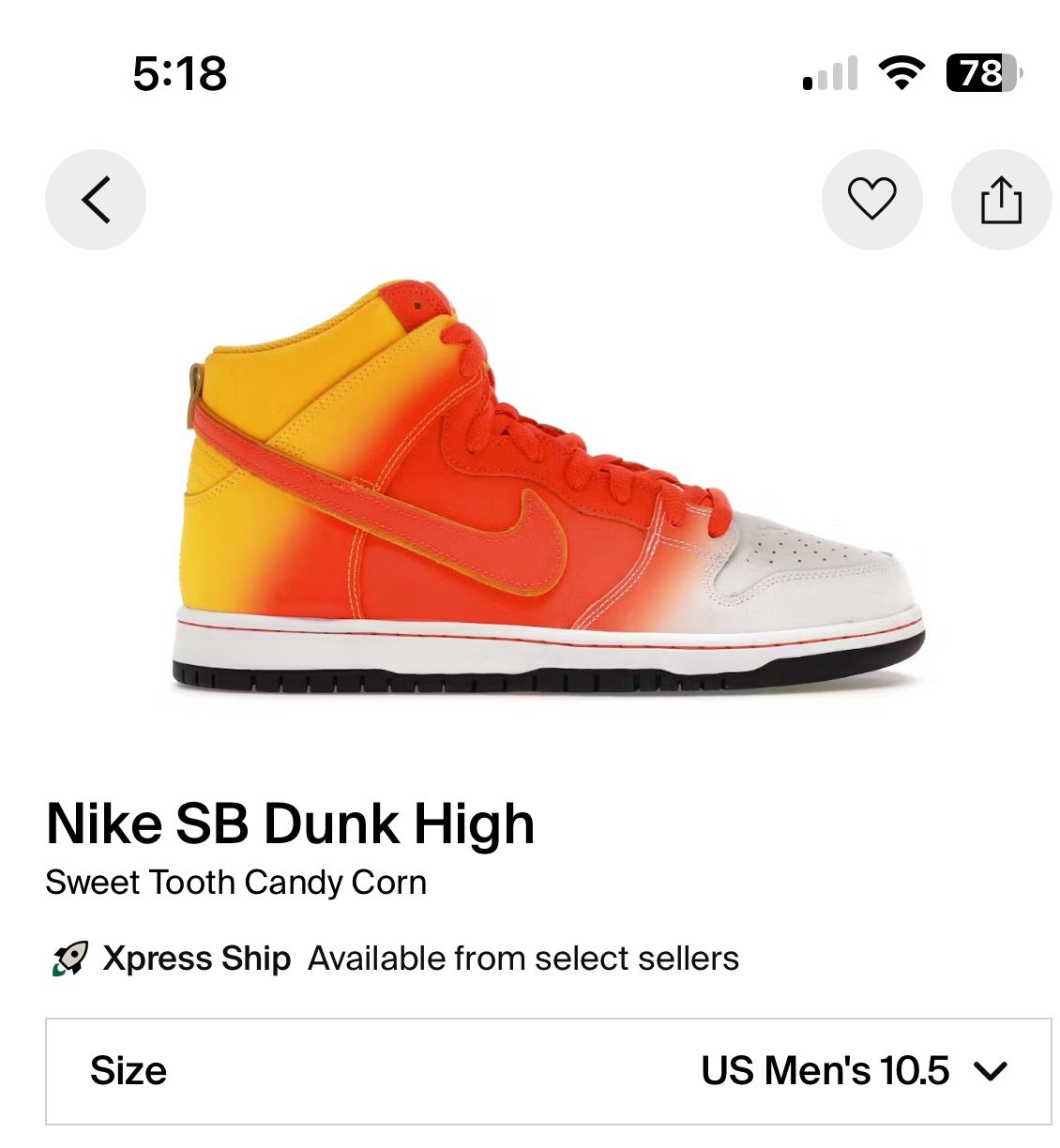 NIKE SB CANDY CORN SIZE 10.5