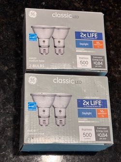 3 GE Classic LED PAR20 Flood Light Bulbs 50W Replacement 5000K Daylight NEW