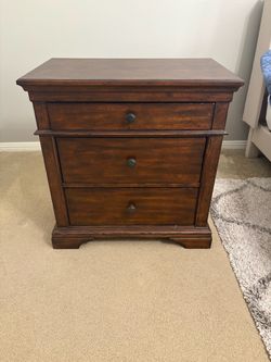 3-Drawer Wood Nightstand Bedside Table (set of 2)
