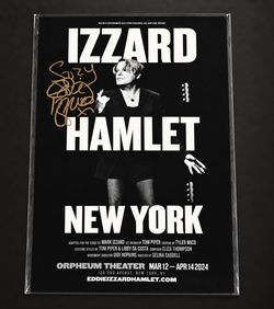 Suzy Eddie Izzard Signed Hamlet New York Orpheum Theatre 2024 Poster 17x11Orig