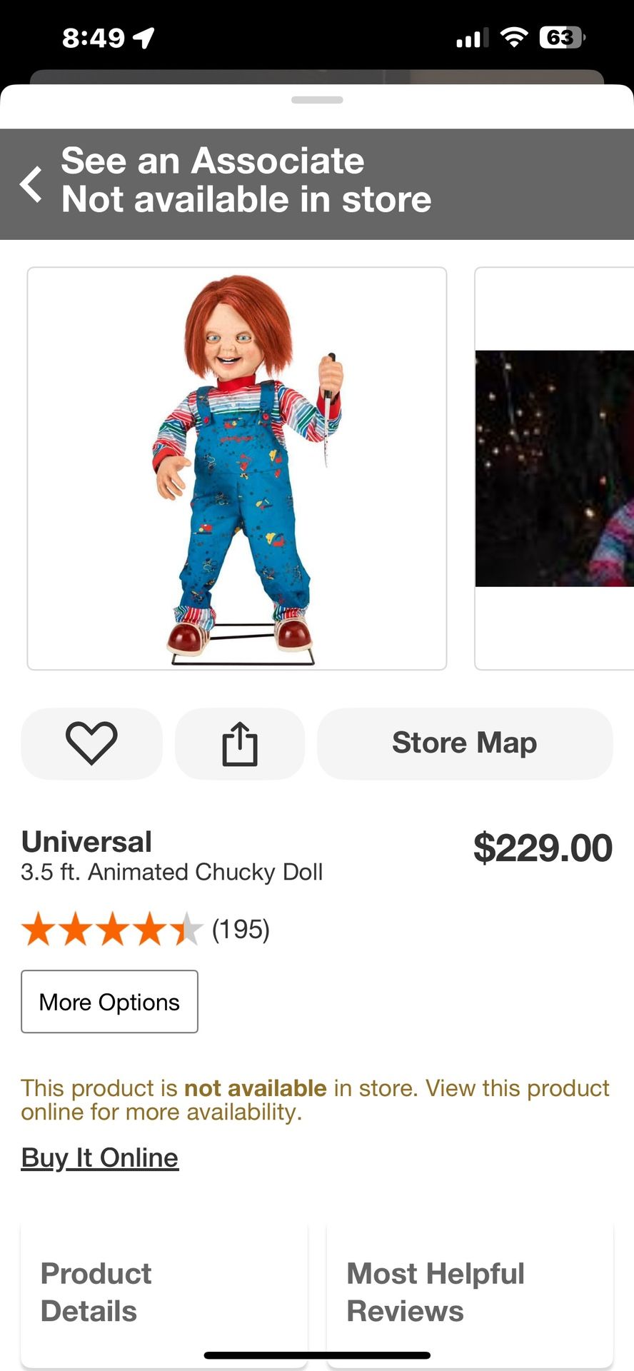Universal 3.5 ft. Animated Chucky Doll