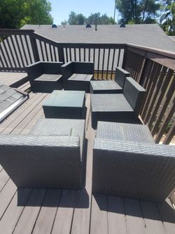 Patio furniture table seats seating outdoor chairs