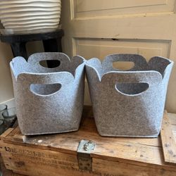 The Land Of Nod Felt Storage Baskets 