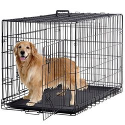 

Double-Door Metal Dog Crate with Divider and Tray, X-Large, 48"L