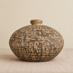 Round Ceramic Bud Vase Textured Earthy Finish