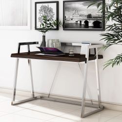 Brown and Silver Writing Desk Escritorio Laptop New Box