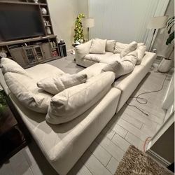 (🔥DELIVERY 🚚 NO DEPOSIT)Beige Cream, Modular Dream Cloud, Sectional Couch