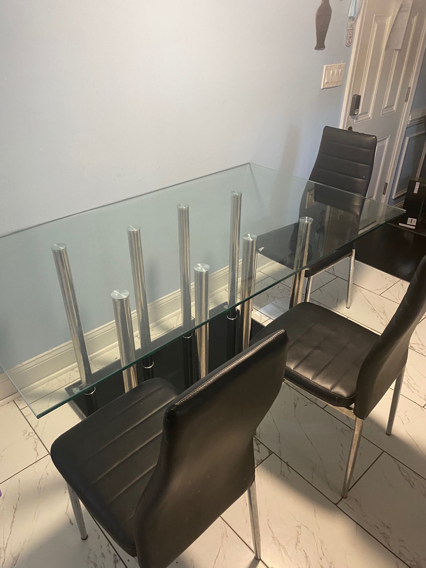 Kitchen glass table set