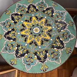 Tile Top Accent Table – Mediterranean / Moroccan Style