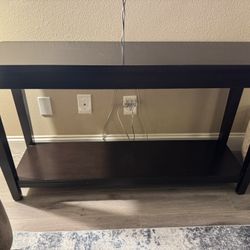 Wood desk and filing cabinet