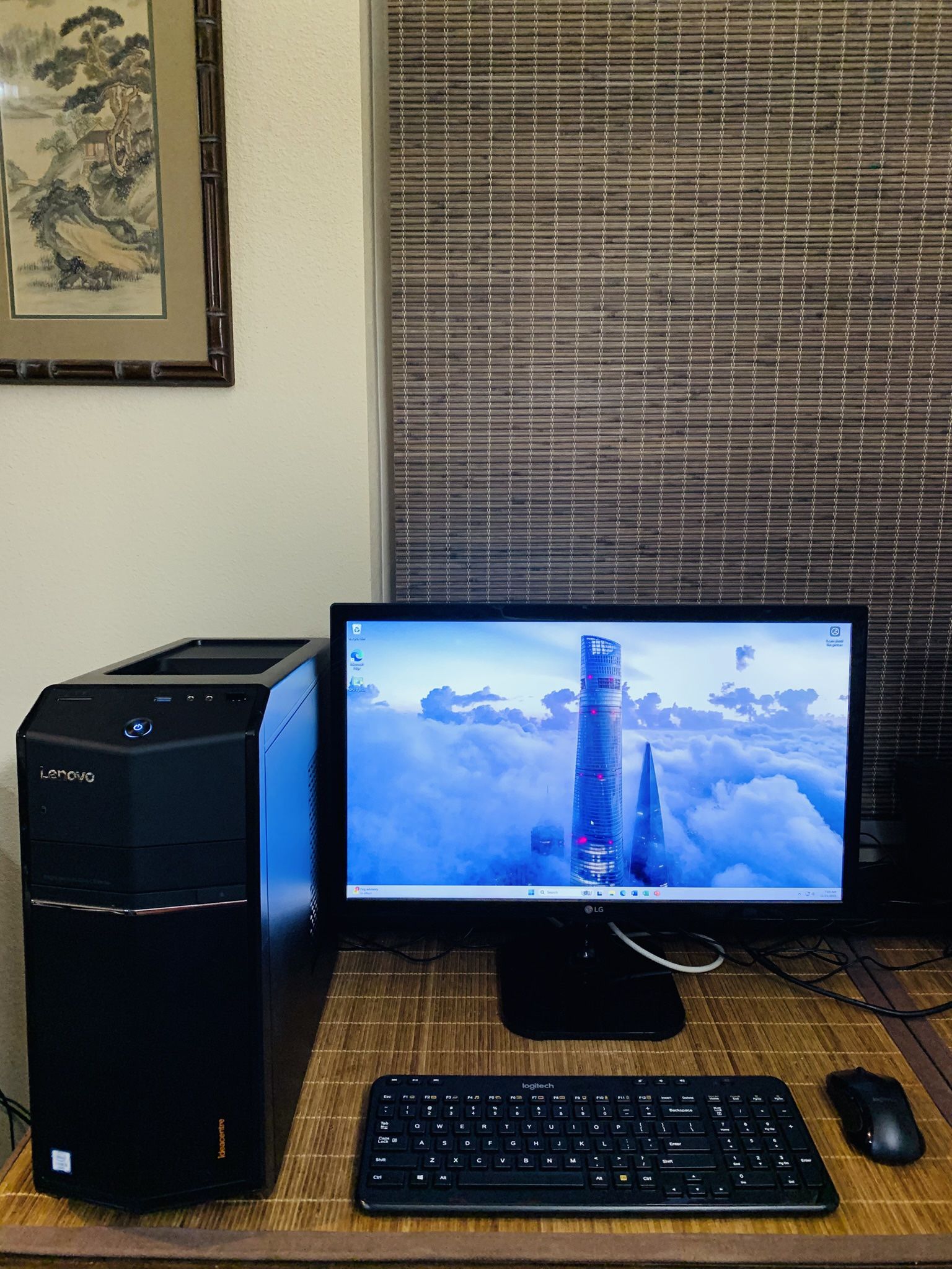 Desktop Setup  w/ 24” Monitor, 16GB DDR4 Ram, 2GB Graphics, WiFi, Intel i5, Win 11, MS Office 2024