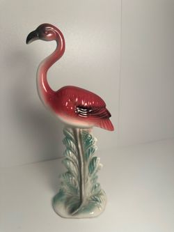 Vintage Mid-Century Modern Ceramic Pink Flamingo Figurine