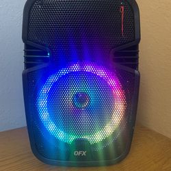 QFX PBX-8074 8-inch, Portable Party Bluetooth Loud Speaker With Microphone & Remote 