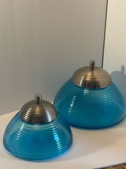 MCM beehive glass canisters