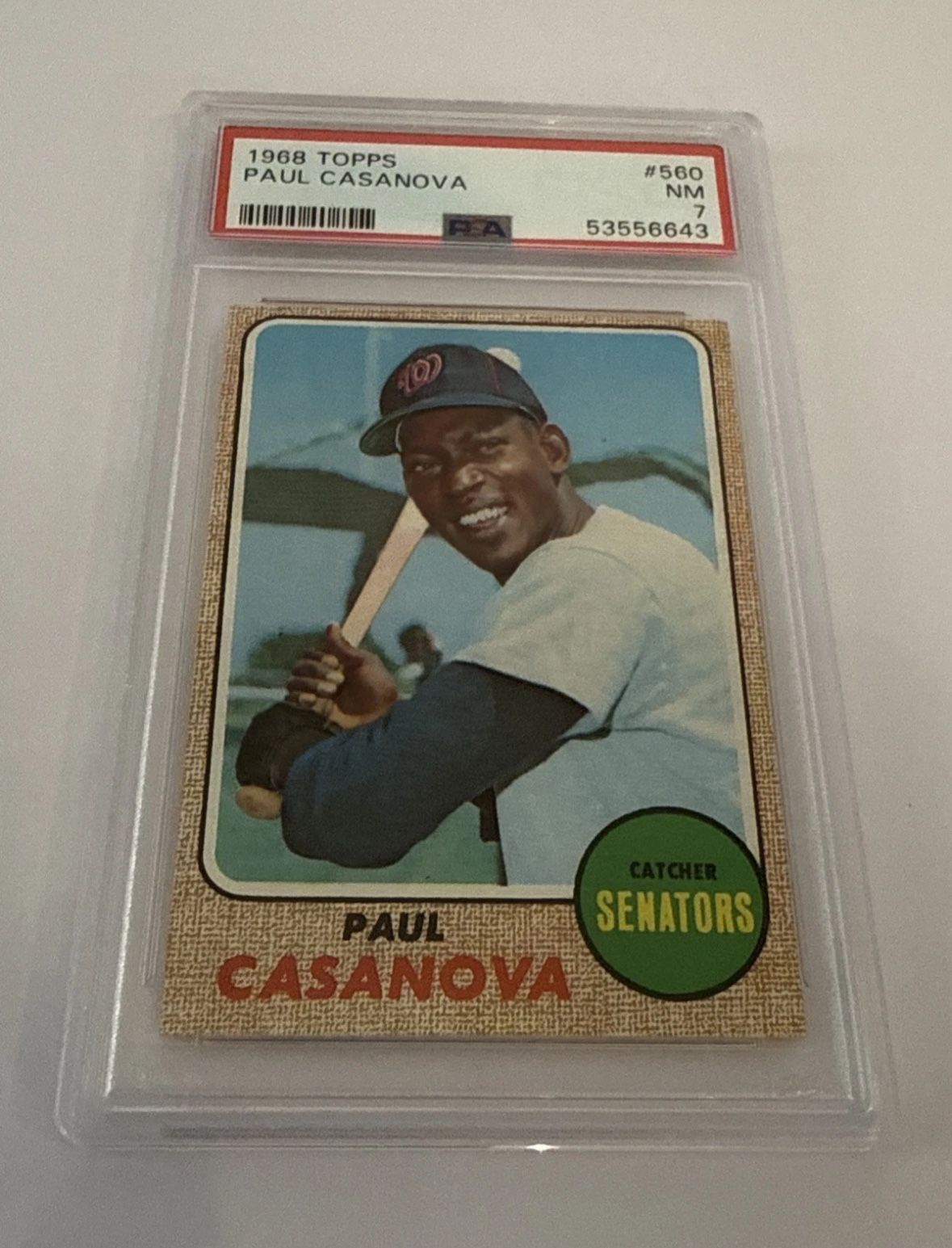 1968 Topps Paul Casanova #560 *Senators* PSA 7 NM