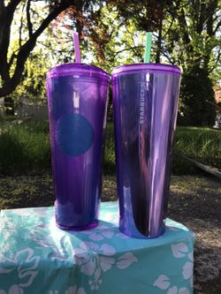 Starbucks Wisteria Purple Venti Fame & Kaleidoscope Dome Tumblers 