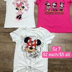 Girls Minnie Mouse Shirts Sz 7
