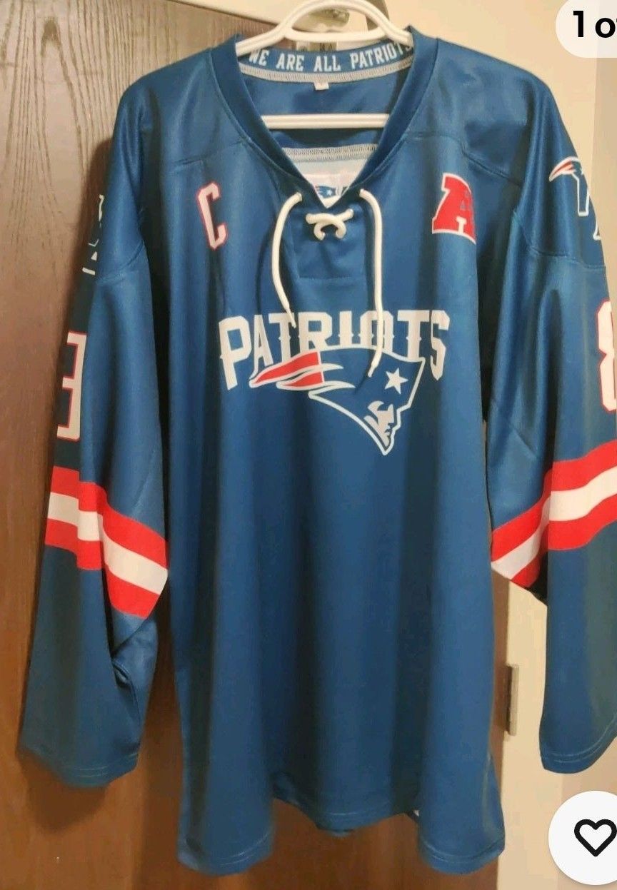 Stephon Diggs Blue Patriots Hockey Jersey Adult Large