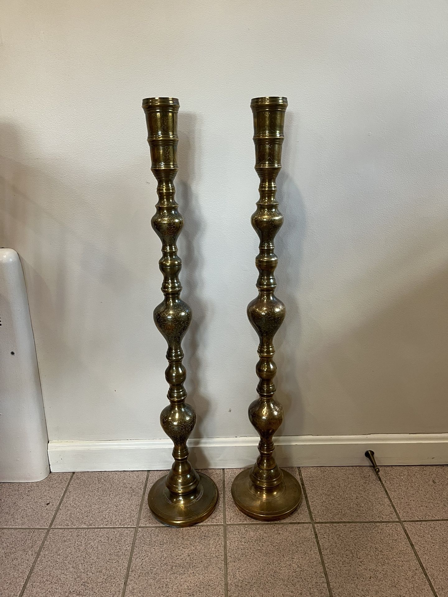 Brass candlestick holders