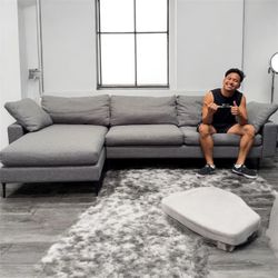❗️Half Priced❗️ Nova 114" Reversible Sectional - Gravel Gray by Article - Good as New - Can Set Up