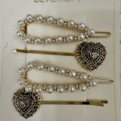 Authentic Dolce & Gabbana hair clips with pouch New