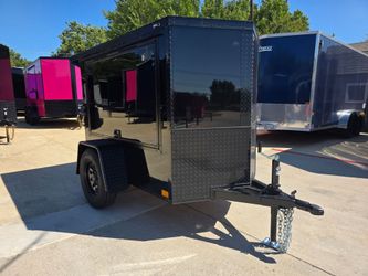 2027 New 4x6 SA Screwless Enclosed Drag N Drive Trailer | Blackout | Spoiler Package | Barn Doors | 4'6" Interior | .08 Polycor | Dexter Axle | 1252 (