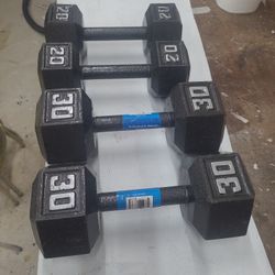 Dumbbells: 2 30lb And 2 20lb