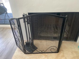 Fireplace screen and tools