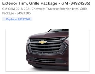 2018-2021 CHEVY TRAVERSE FRONT GRILLE