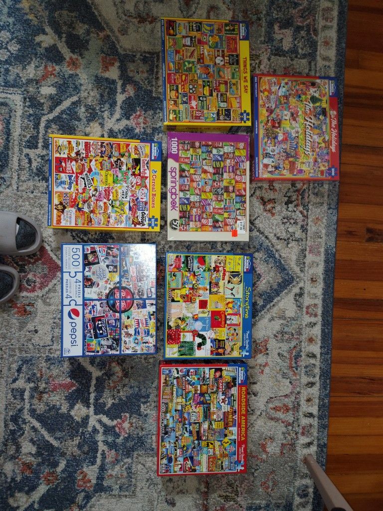 7 Perfect condition (contact info removed) piece puzzles, 3 never opened!