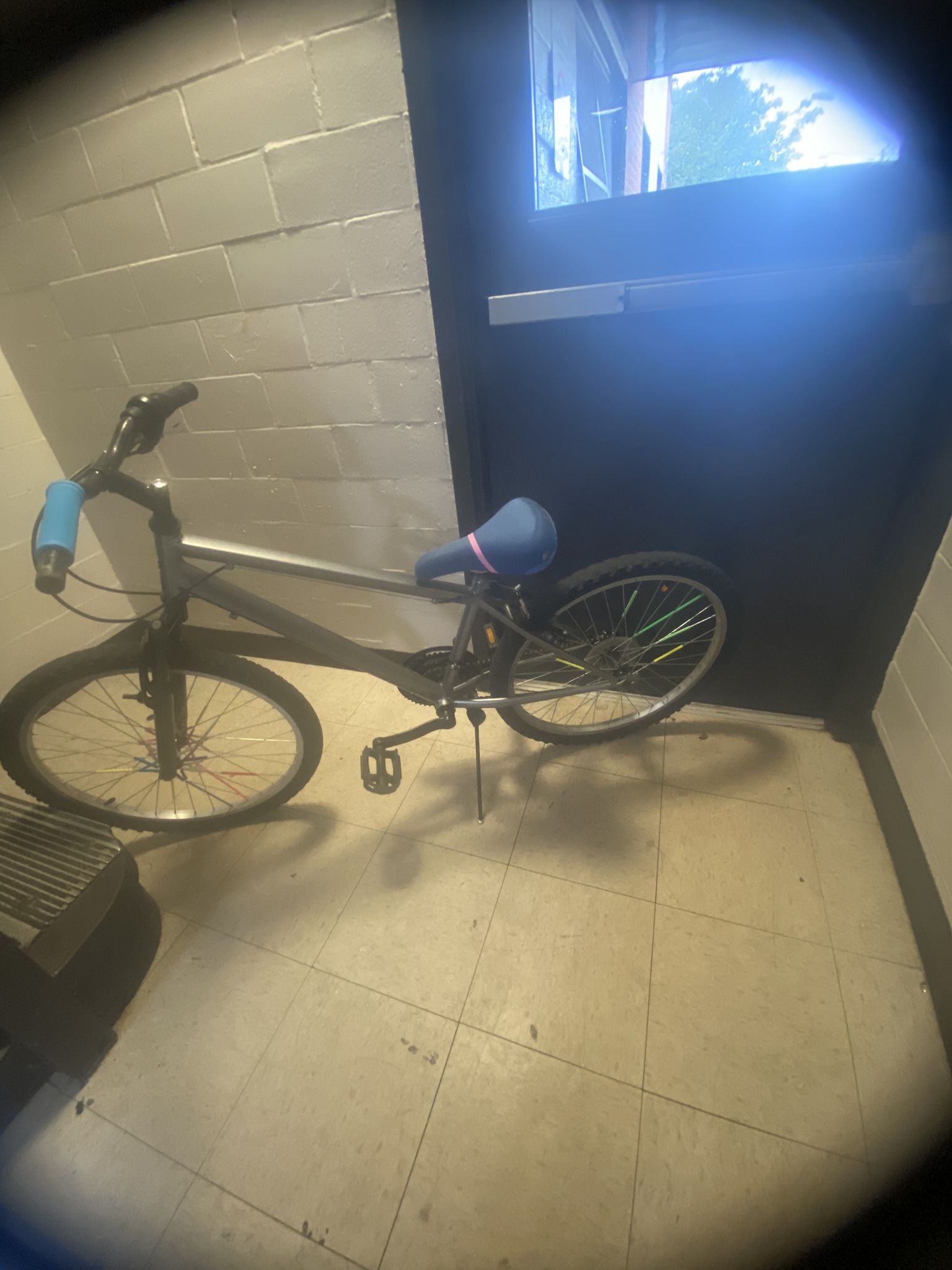24 inch mtb with mafia sticker mafia grips blue odi