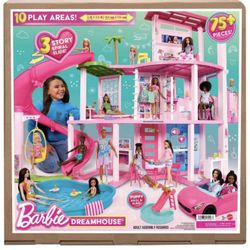 Barbie Dreamhouse Pool Party Doll House With 75+ Pc 3 Story Slide: Adult Assembly Fits 12 Inch Dolls