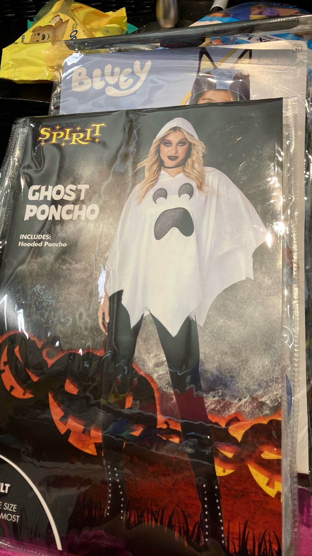 Ghost poncho with hood clothes in the dark