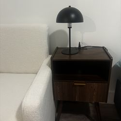 Nightstand walnut with charging station