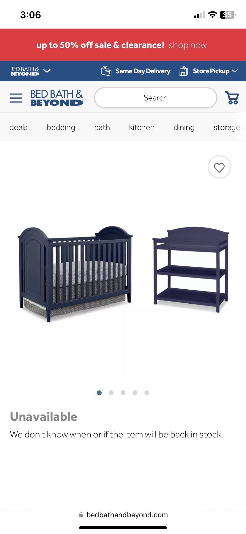 Navy Blue Crib With Changing Table