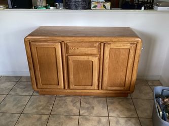 Wood cabinet with wheels