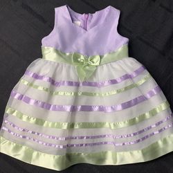 Bonnie Baby toddler girl 19 month lavender and purple dress with bow 