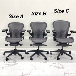 BRAND NEW HERMAN MILLER REMASTERED AERON CHAIRS ALL SIZES AVAILABLE A,B,C DELIVERY AVAILABLE 