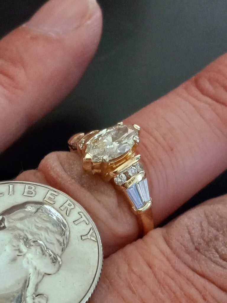 $1780! Awesome Super Vintage 14k Gold Diamond Ring Size 7