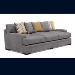 Large Comfy Gray Silver Sofa