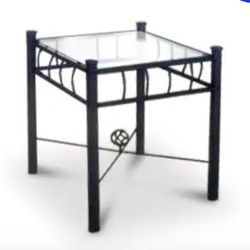 Set Of 2 Glass Top End Tables/Nightstands 