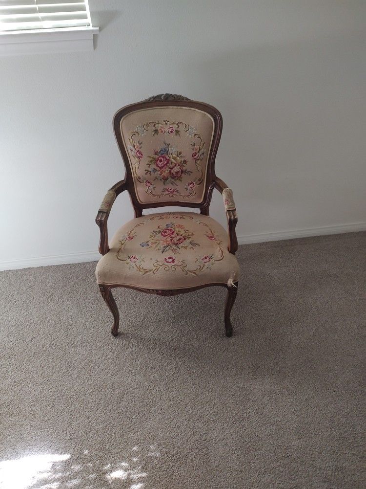 Antique Embroidered Chair