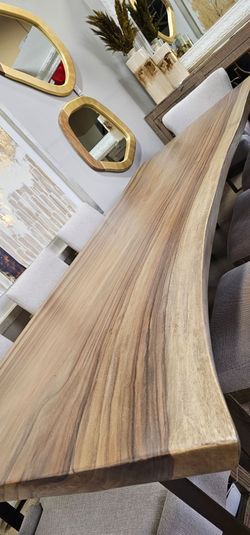 New Unique Live Edge Solid Parota Wood Dining Table