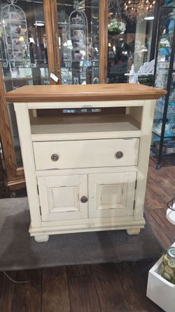 Cream Wood TV Stand Media Cabinet/ kitchen island/cart
