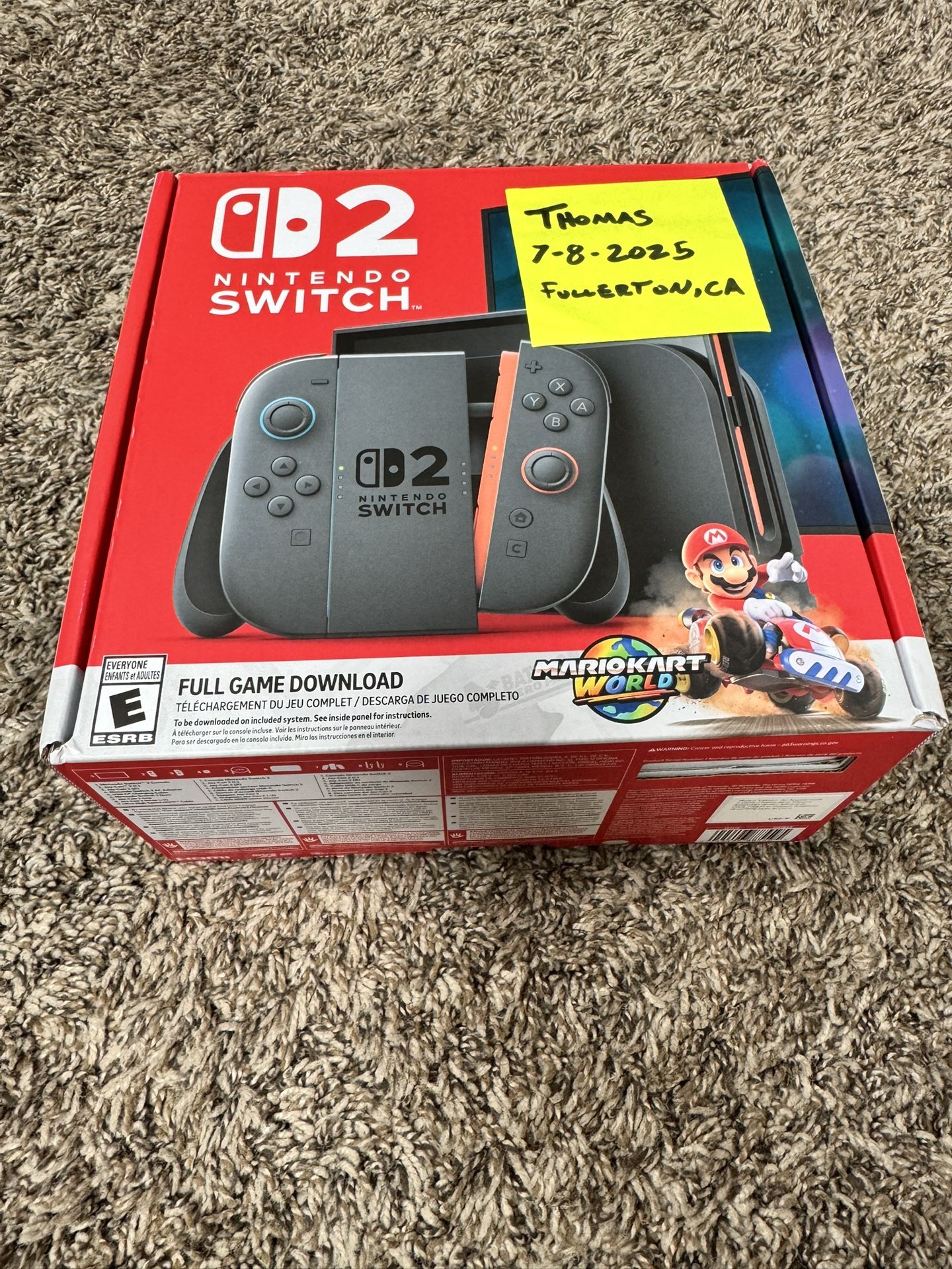 Unopened Nintendo Switch 2 With Mario Kart World